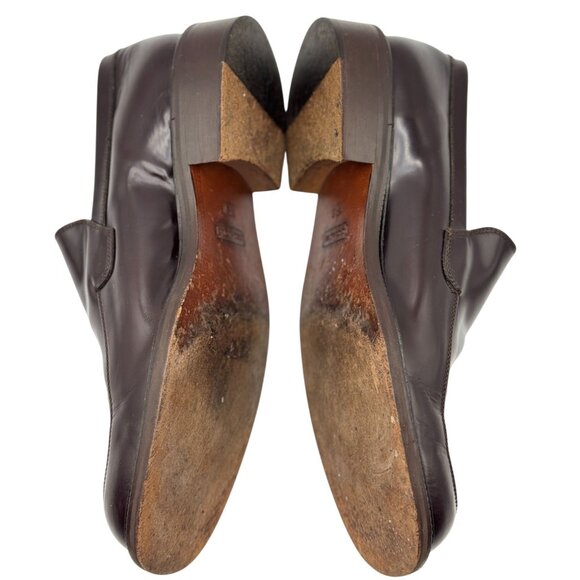 Coach Mens 12D Carson Slip-On Loafers Classic Dress Shoes Brown Leather Italy - Picture 7 of 16